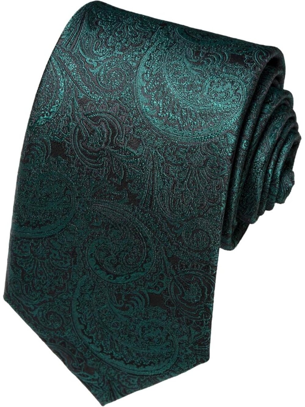 🆕Men Green 100%Microfiber Paisley Slim Formal Classic Necktie For Wedding Dress